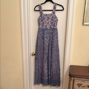Gianni Bini Blue and Pink Lace Overlay Dress Size XS